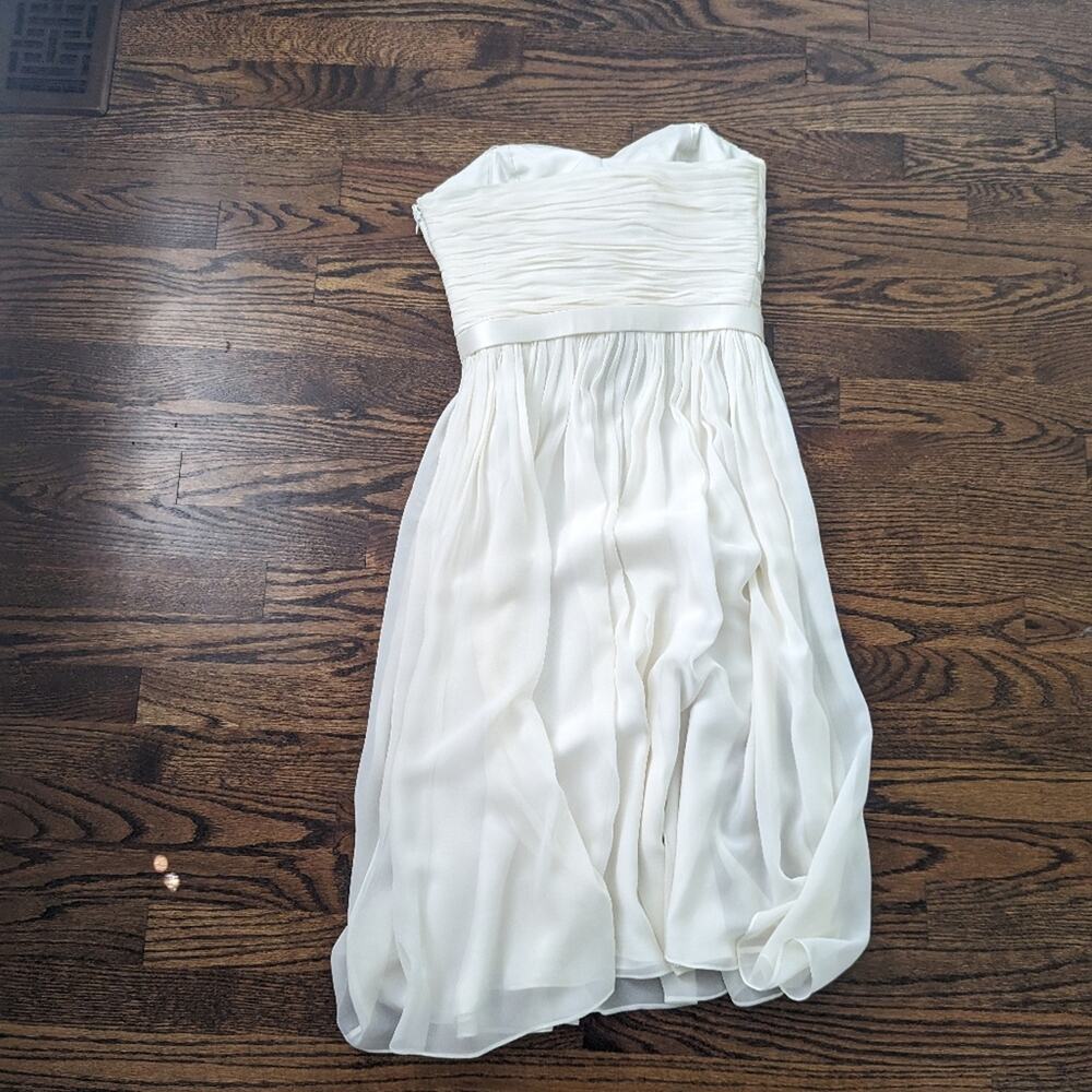 Women's Marchessa Nottee Cream Ivory Bow Dress Size 8 Bridal  Wedding Mini - Picture 2 of 10